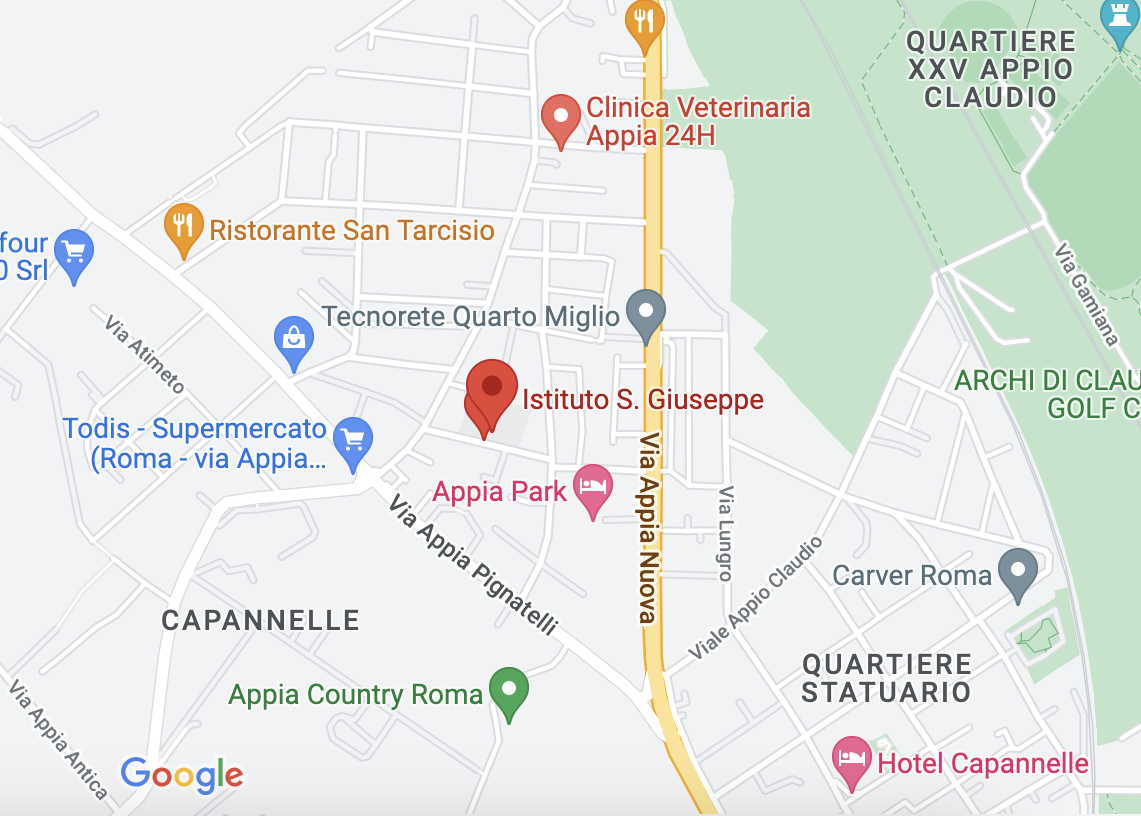 Mappa Google Istituto San Giuseppe del Caburlotto Roma