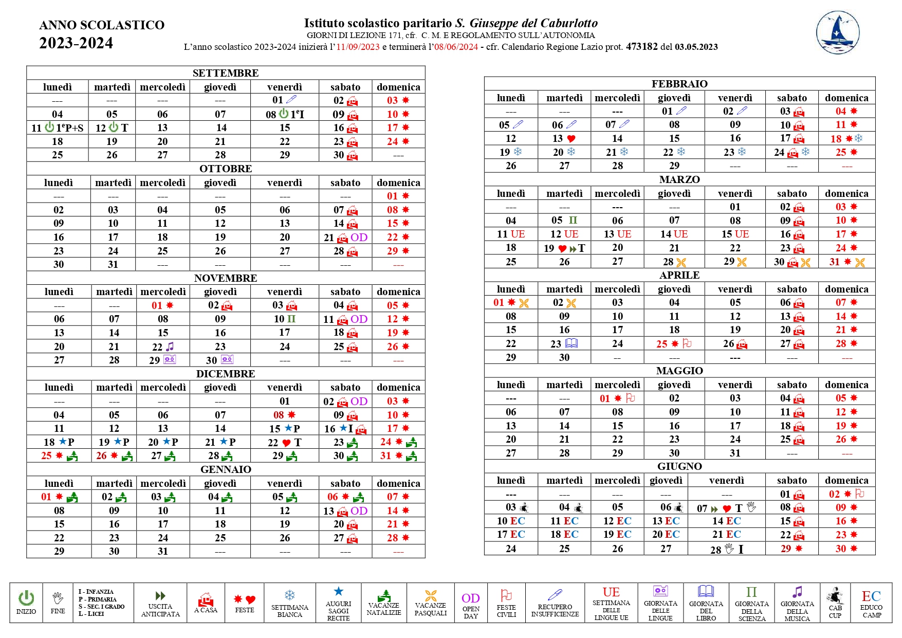 Calendario scolastico 2022-2023