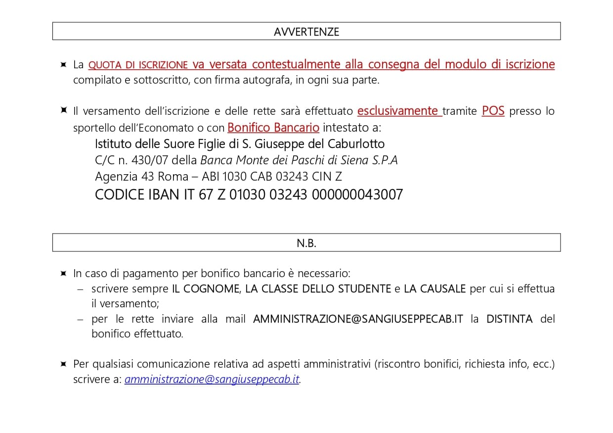 Rette 2022-2023 - Informazioni