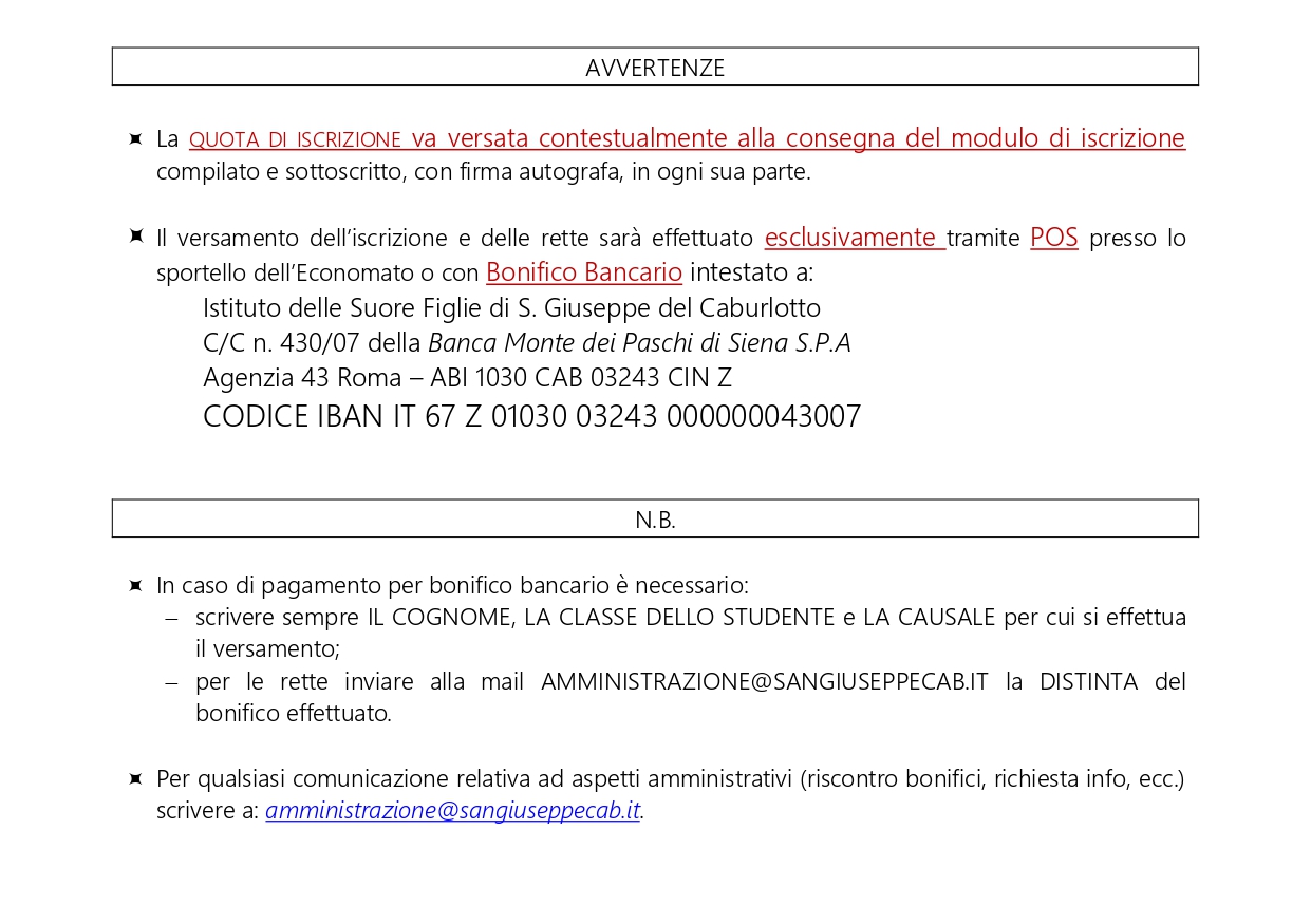 Rette 2022-2023 - Informazioni
